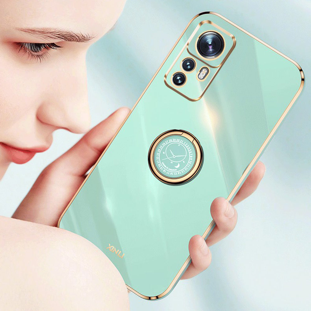 XINLI For Xiaomi 12T Pro 5G Electroplating Mobile Phone Cover Ring Holder Kickstand TPU Phone Case XINLI For Xiaomi 12T Pro 5G Electroplating Mobile Phone Cover Ring Holder Kickstand TPU Phone Case